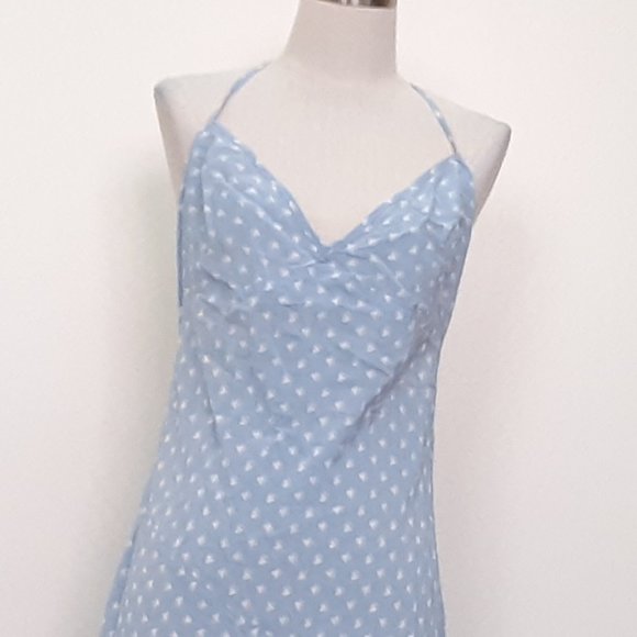 NWT FOR LOVE & LEMONS BLUE SWEETHEART MIDI LENGTH SLIP DRESS - Picture 3 of 6